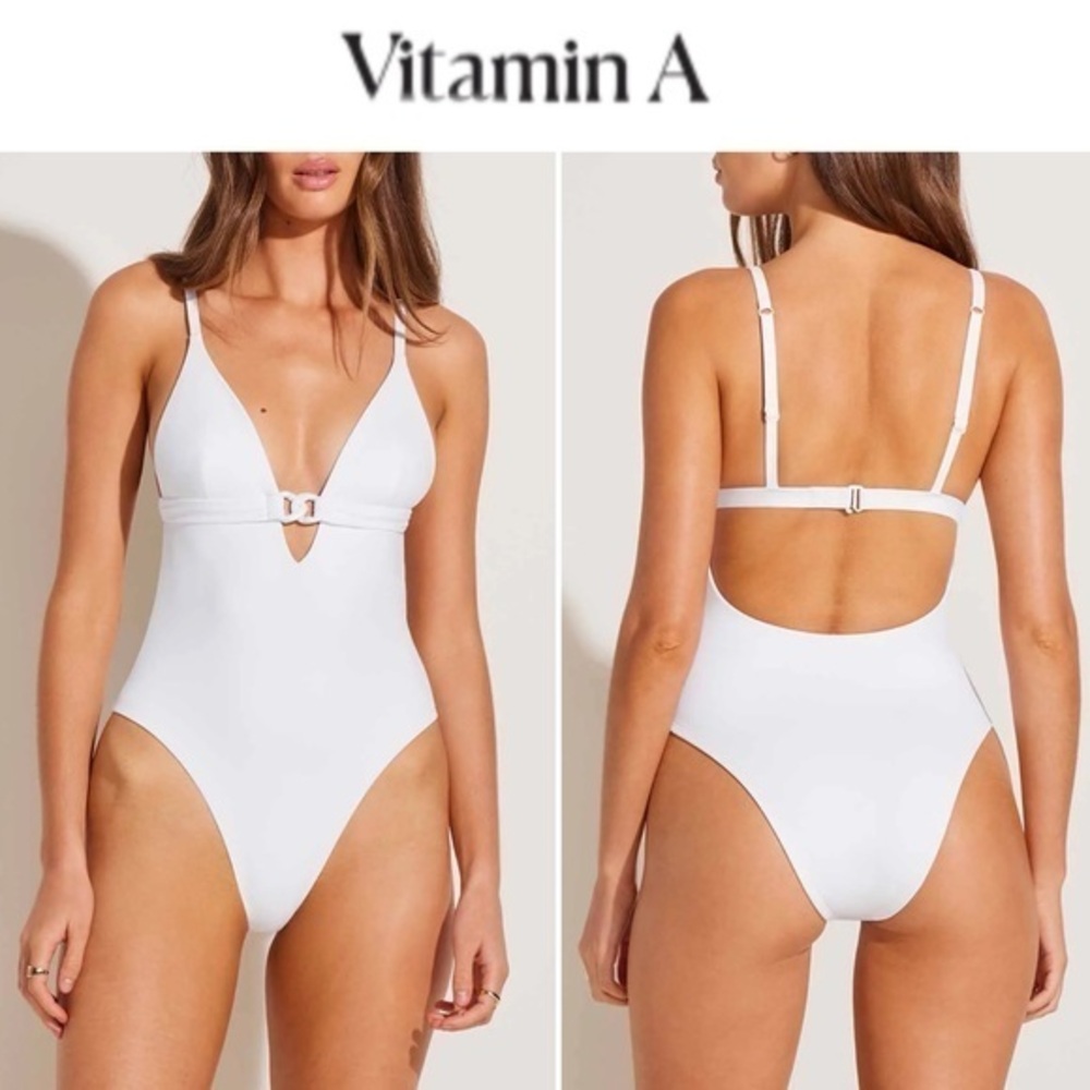 Vitamin A Luxe Link One Piece - White ReLux sz M NWT 200$